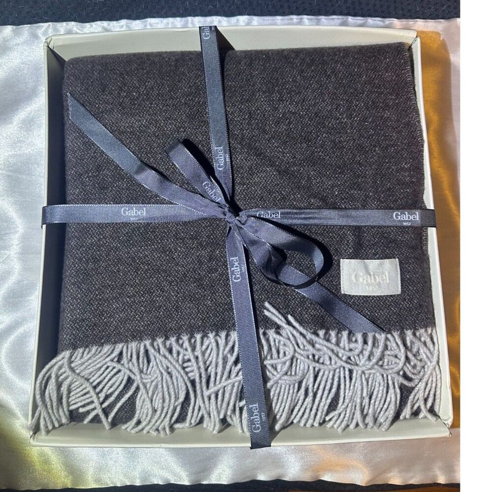 New Gabel 1957 Italy Throw 51"x71” 41% Wool, 10% Cashmere Brown